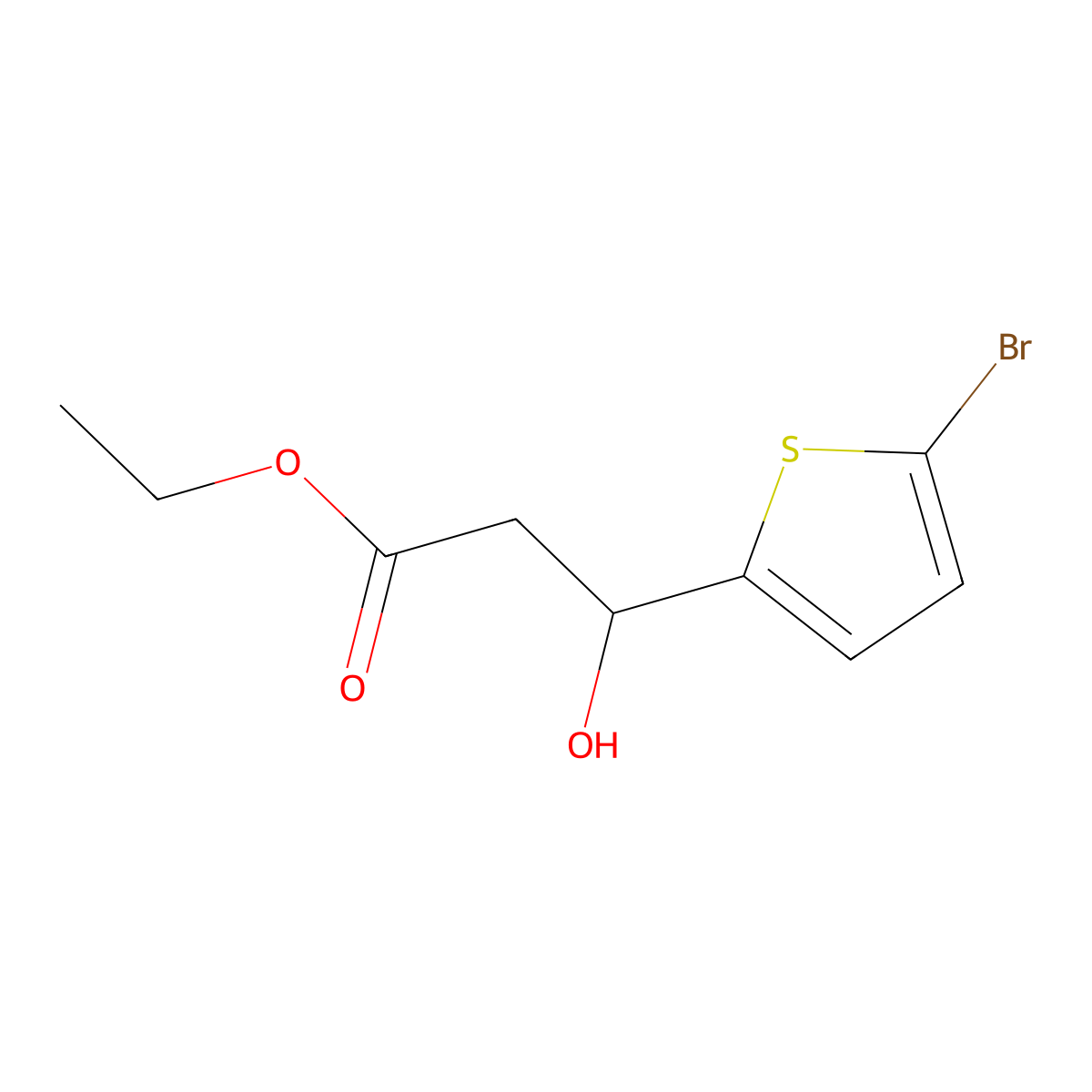 Ethyl 3-(5-bromothiophen-2-yl)-3-hydroxypropanoate molecular structure, CAS 1248045-66-0