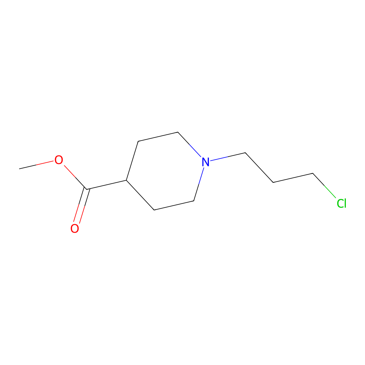 Methyl 1-(3-chloropropyl)piperidine-4-carboxylate molecular structure, CAS 1248045-82-0
