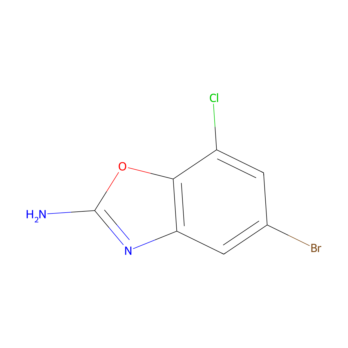 5-Bromo-7-chloro-1,3-benzoxazol-2-amine molecular structure, CAS 1248045-93-3