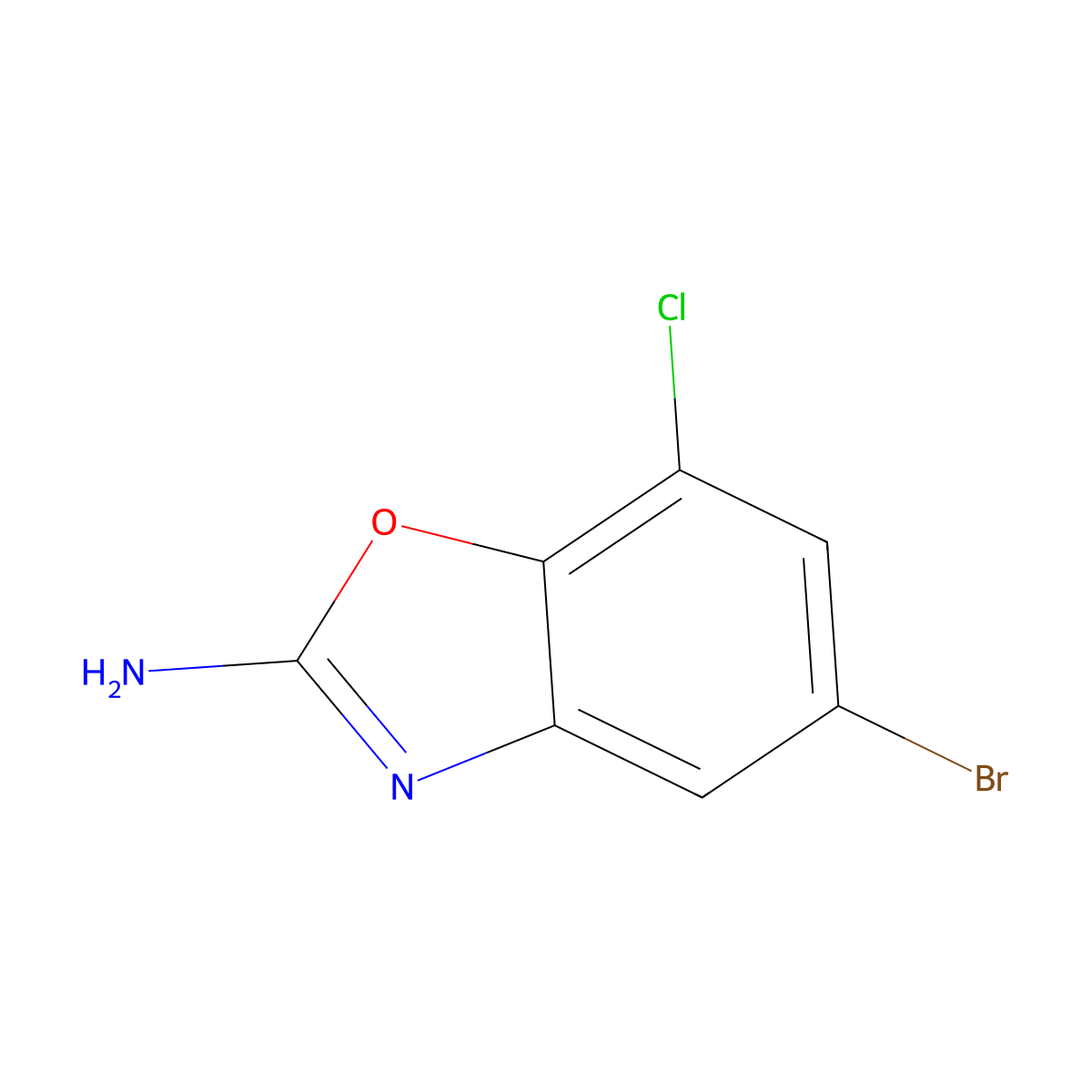 5-Bromo-7-chloro-1,3-benzoxazol-2-amine molecular structure, CAS 1248045-93-3