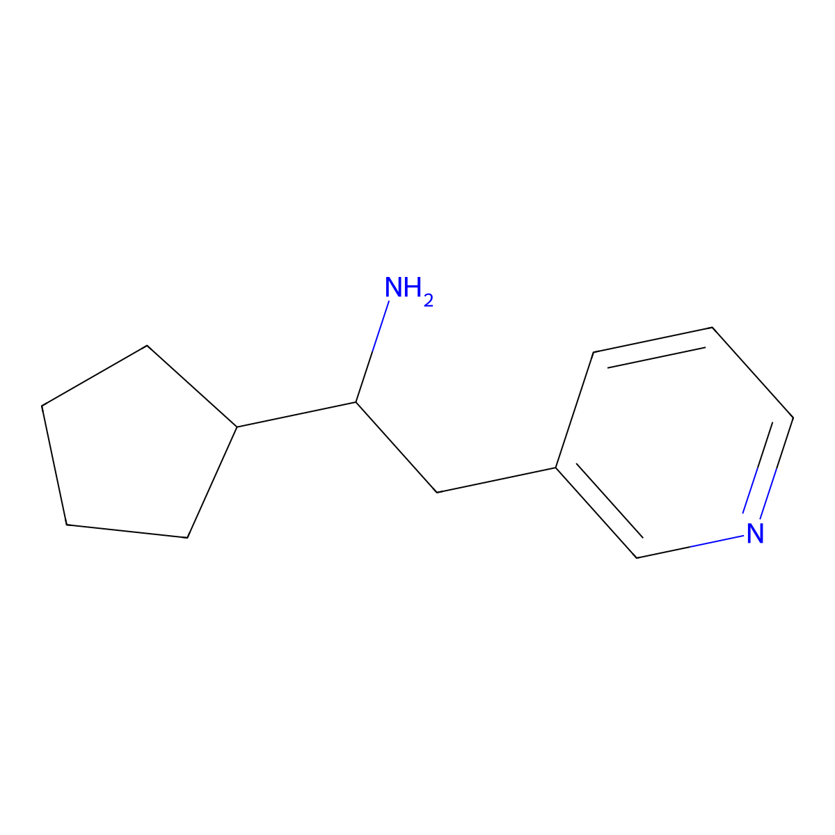 1-Cyclopentyl-2-(pyridin-3-yl)ethan-1-amine molecular structure, CAS 1248046-98-1