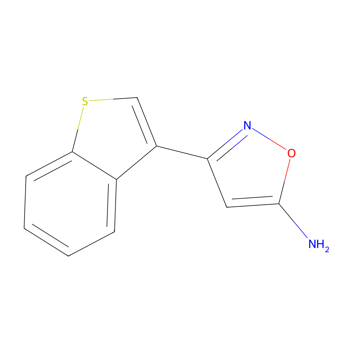 3-(Benzo[b]thiophen-3-yl)isoxazol-5-amine molecular structure, CAS 1248048-16-9