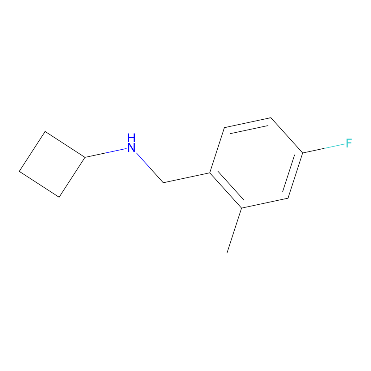 N-[(4-fluoro-2-methylphenyl)methyl]cyclobutanamine molecular structure, CAS 1248048-77-2