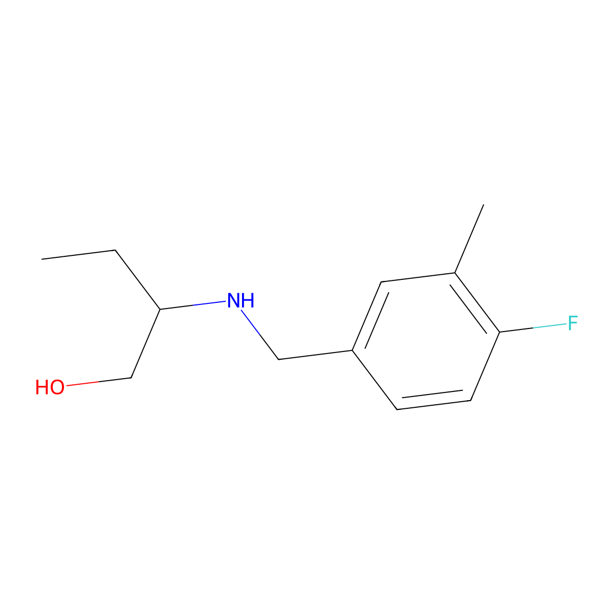 2-{[(4-Fluoro-3-methylphenyl)methyl]amino}butan-1-ol molecular structure, CAS 1248051-73-1