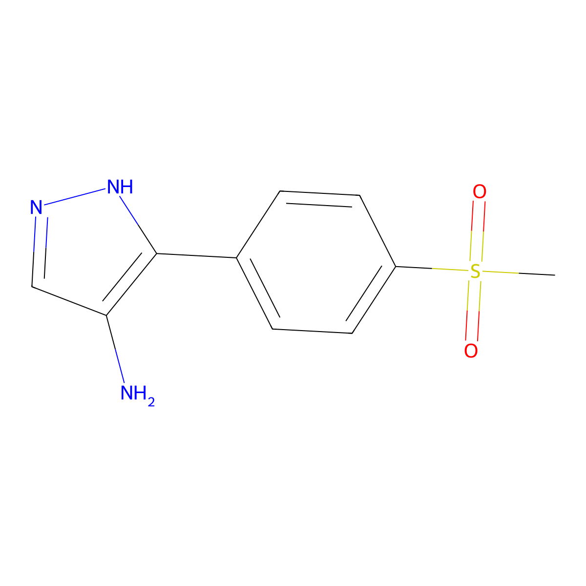 5-(4-methanesulfonylphenyl)-1H-pyrazol-4-amine molecular structure, CAS 1248052-10-9
