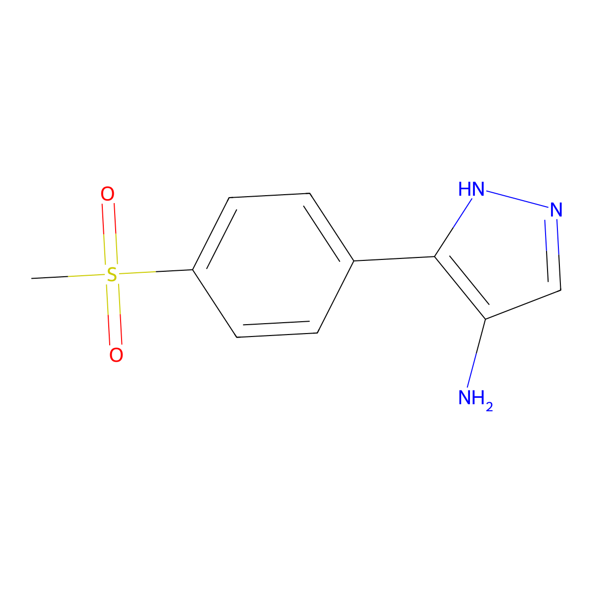 5-(4-methanesulfonylphenyl)-1H-pyrazol-4-amine molecular structure, CAS 1248052-10-9