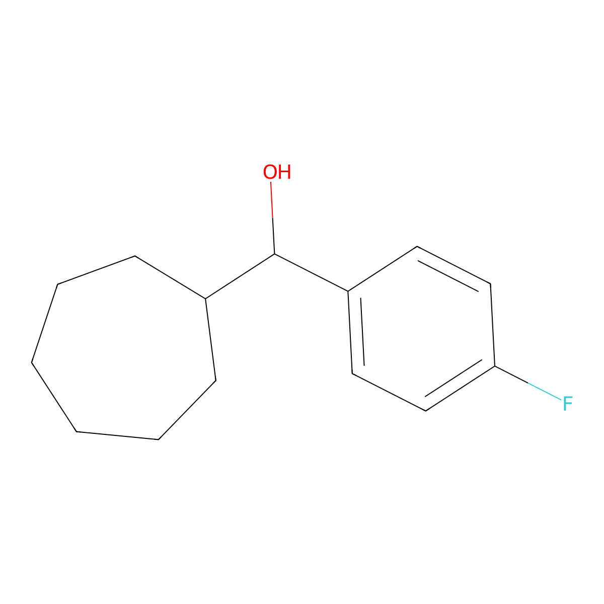 Cycloheptyl (4-fluorophenyl)methanol molecular structure, CAS 1248052-41-6