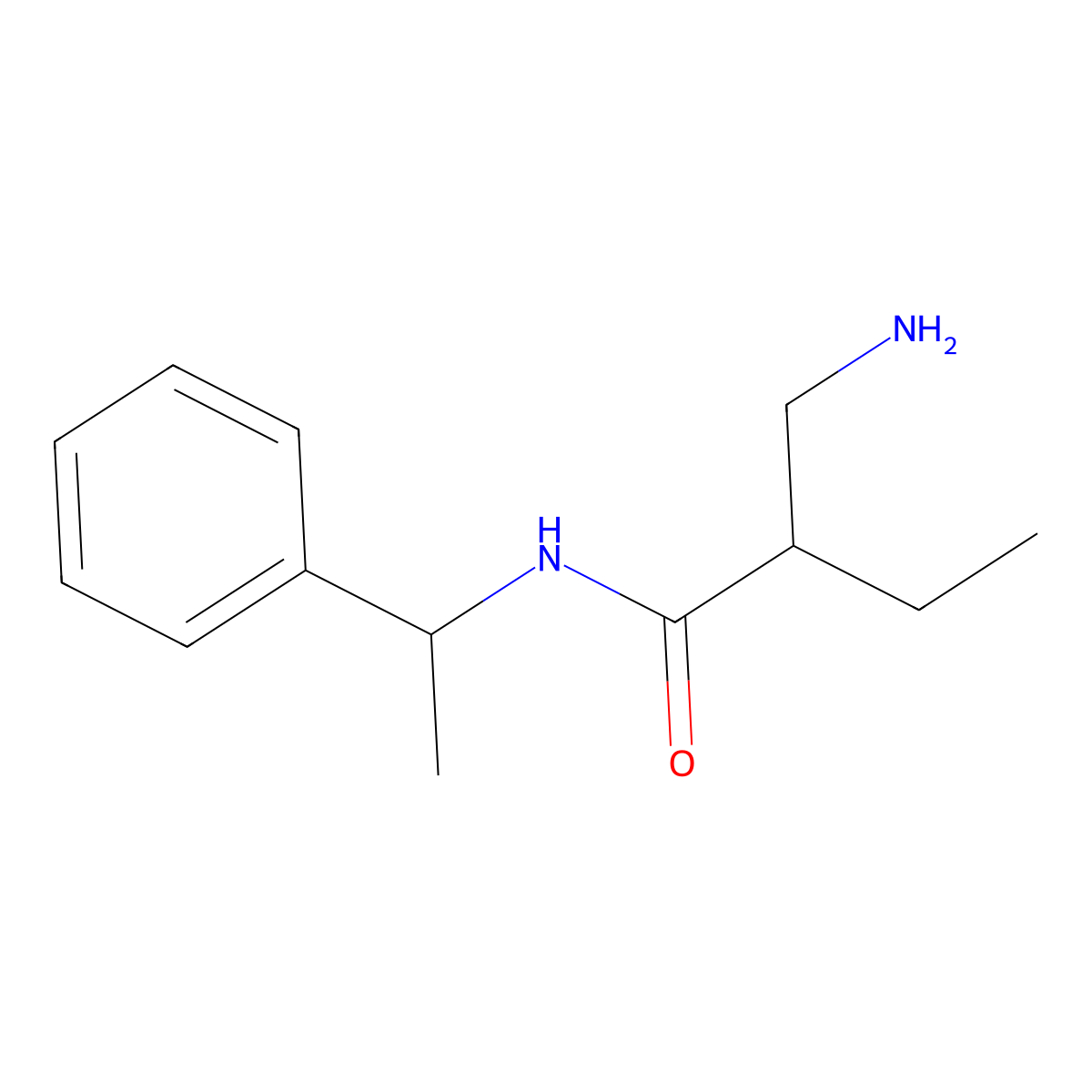 2-(aminomethyl)-N-(1-phenylethyl)butanamide molecular structure, CAS 1248054-11-6