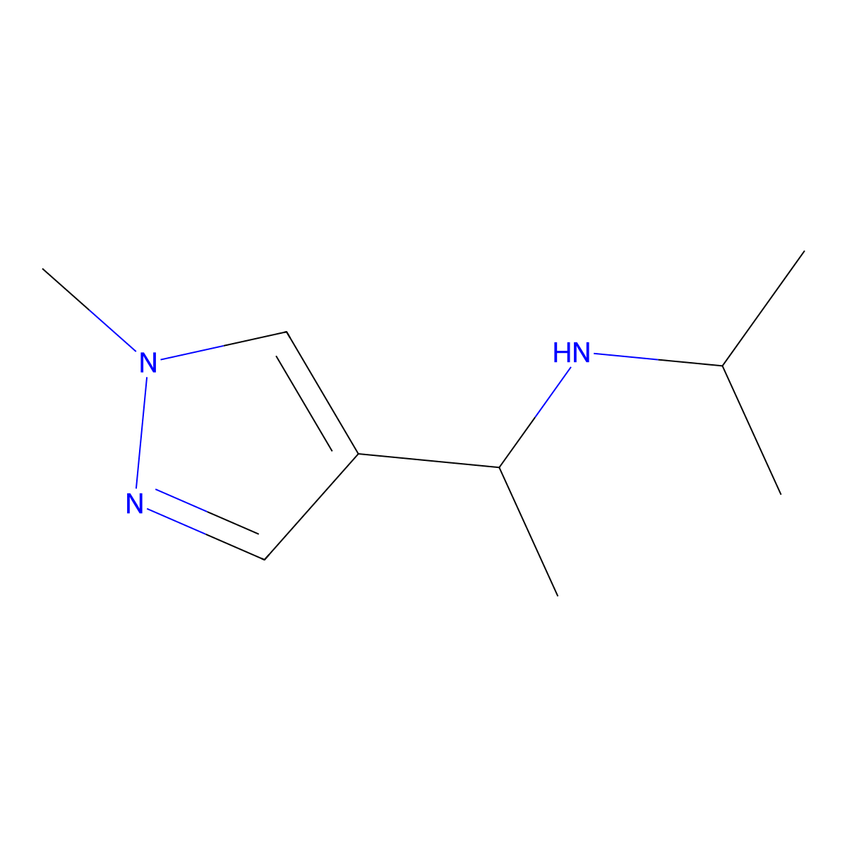 [1-(1-methyl-1H-pyrazol-4-yl)ethyl](propan-2-yl)amine molecular structure, CAS 1248058-58-3
