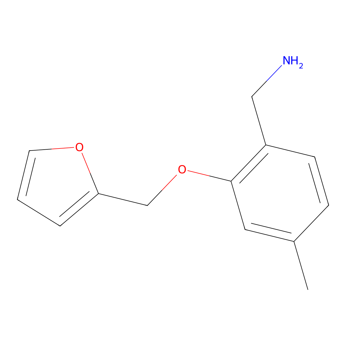 [2-(Furan-2-ylmethoxy)-4-methylphenyl]methanamine molecular structure, CAS 1248059-64-4