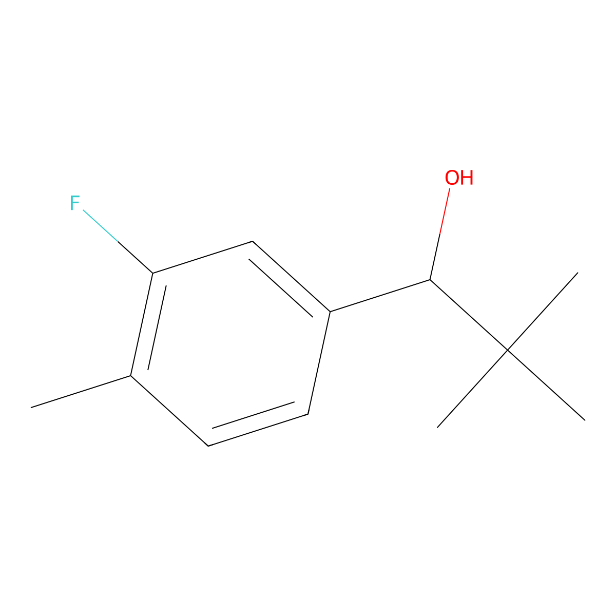 1-(3-Fluoro-4-methylphenyl)-2,2-dimethylpropan-1-ol molecular structure, CAS 1248062-03-4