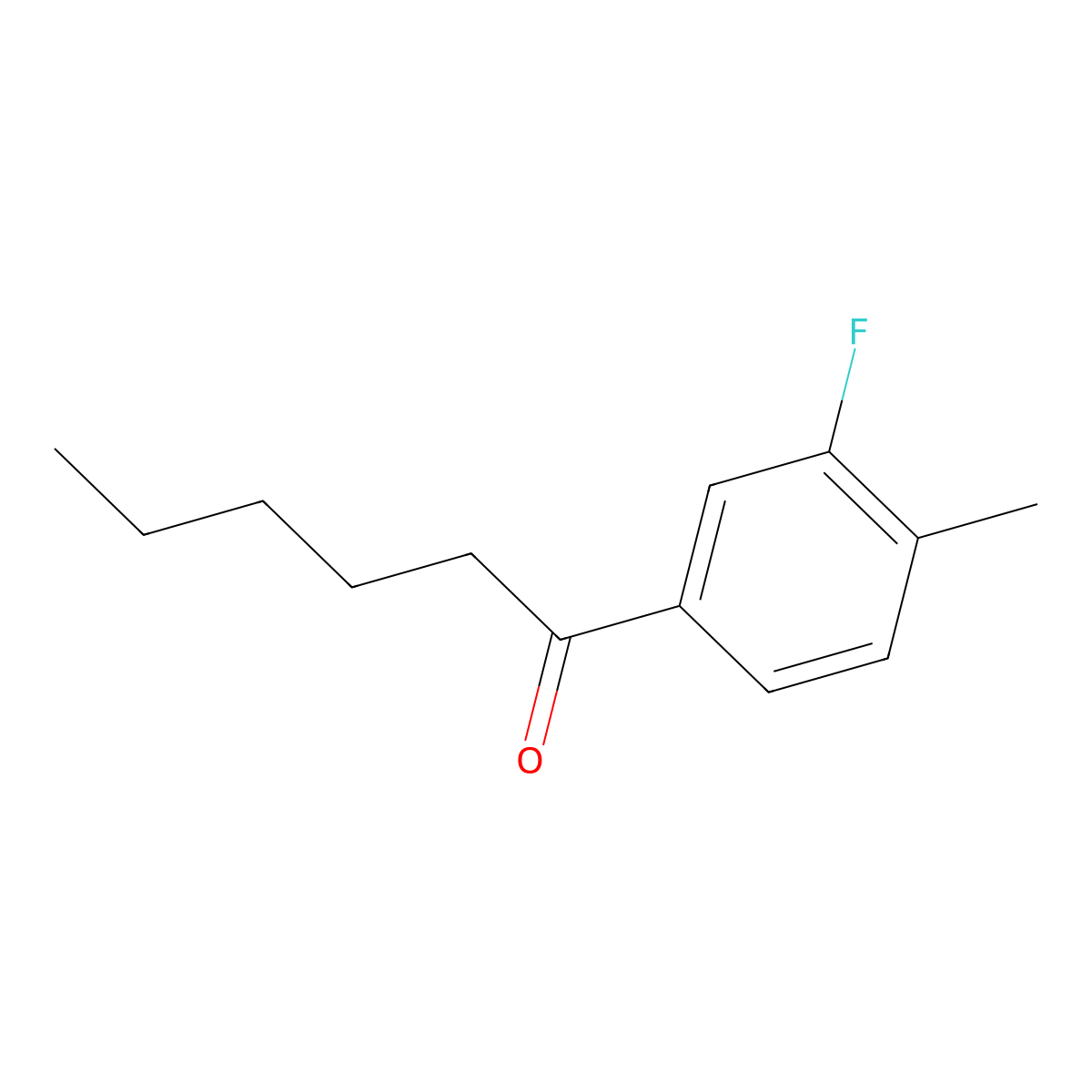 1-(3-Fluoro-4-methylphenyl)hexan-1-one molecular structure, CAS 1248062-87-4