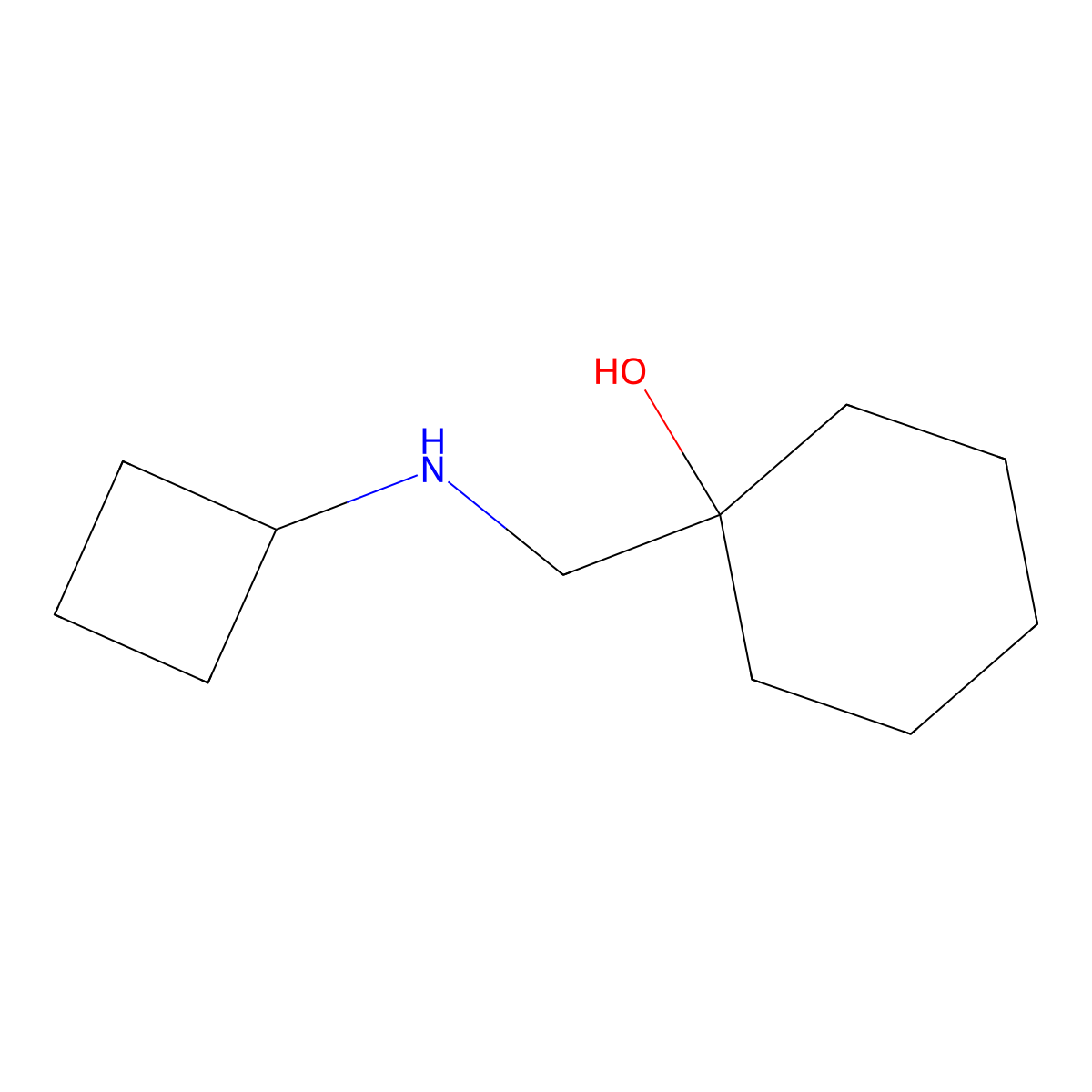 1-[(Cyclobutylamino)methyl]cyclohexan-1-ol molecular structure, CAS 1248064-10-9