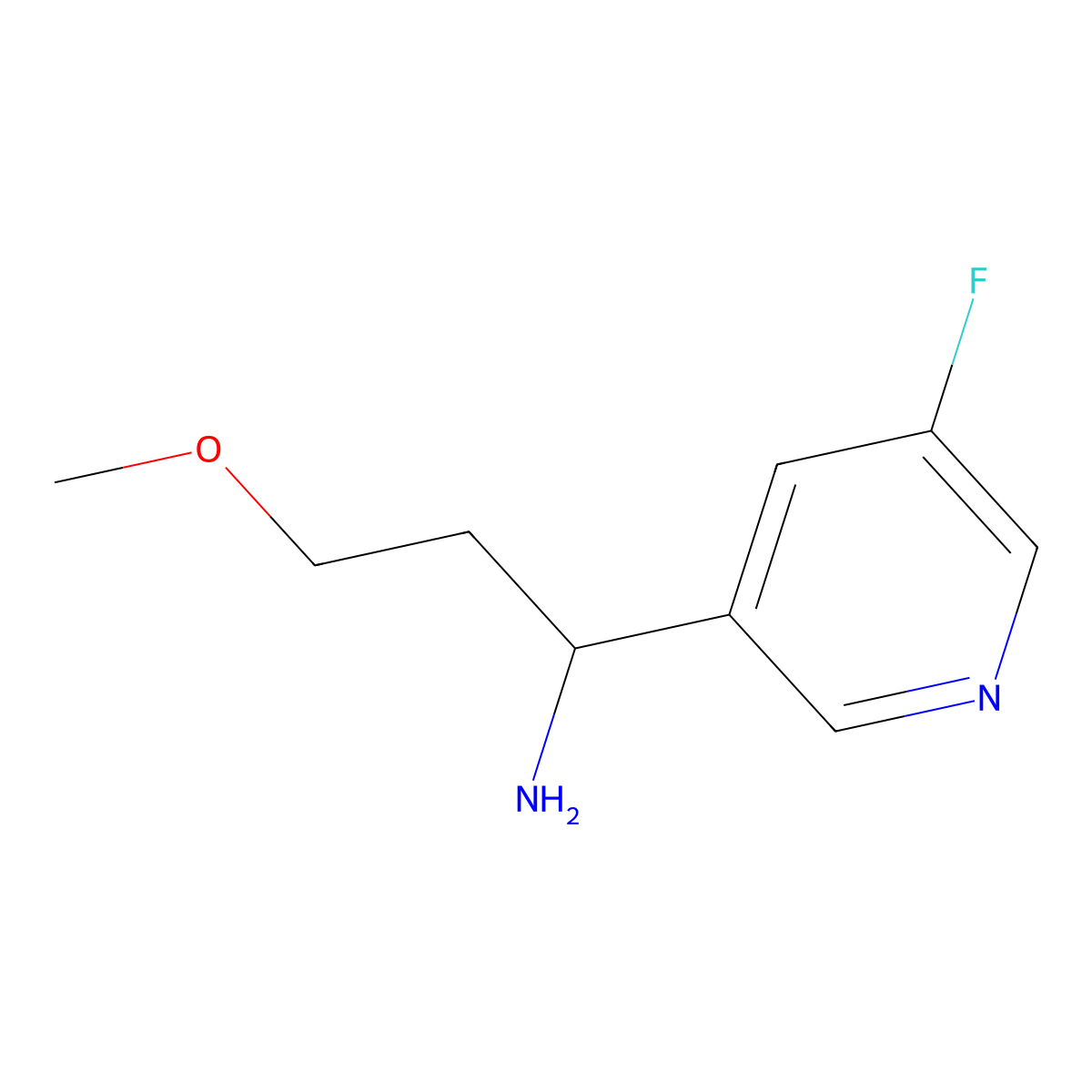1-(5-Fluoropyridin-3-yl)-3-methoxypropan-1-amine molecular structure, CAS 1248065-66-8