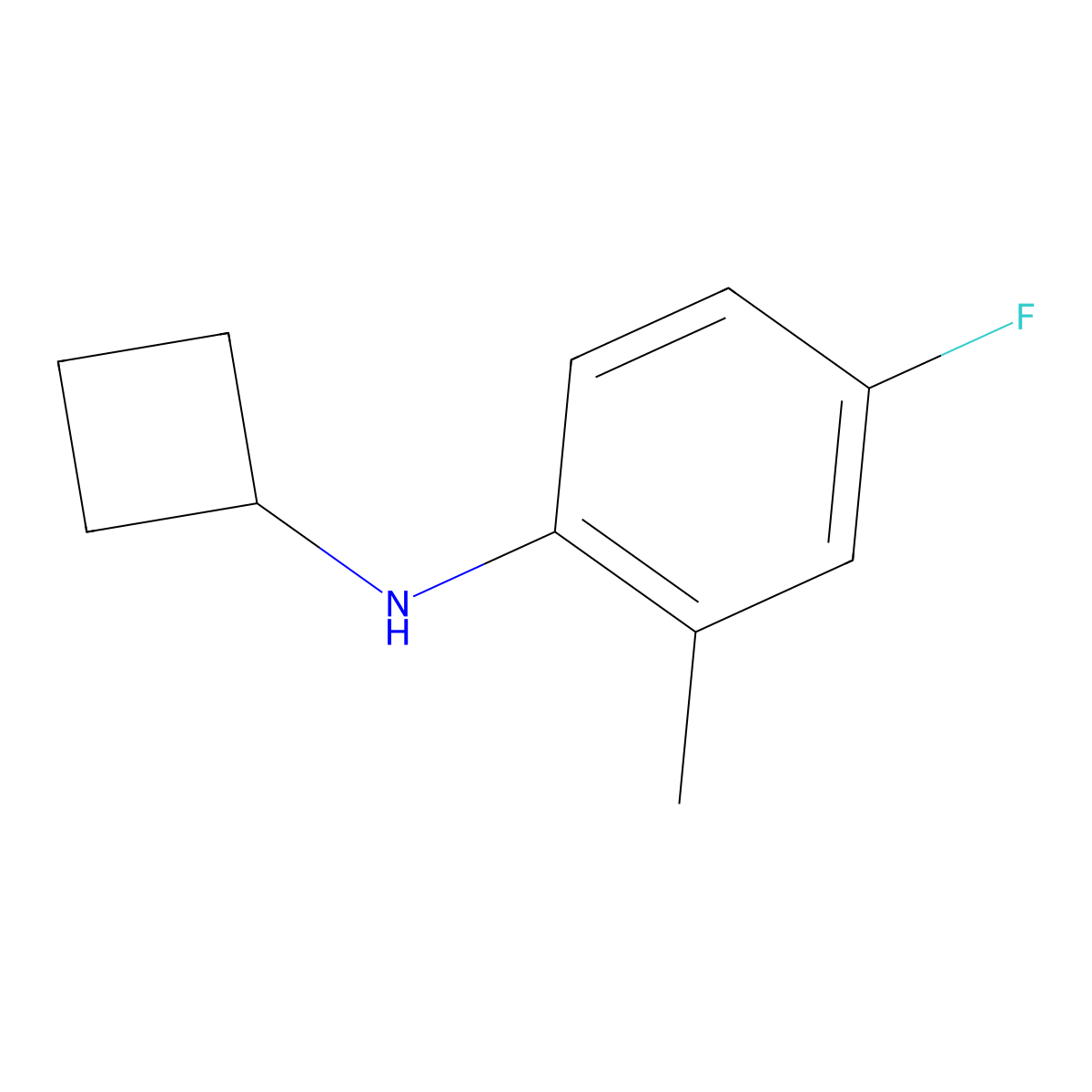 N-cyclobutyl-4-fluoro-2-methylaniline molecular structure, CAS 1248065-83-9