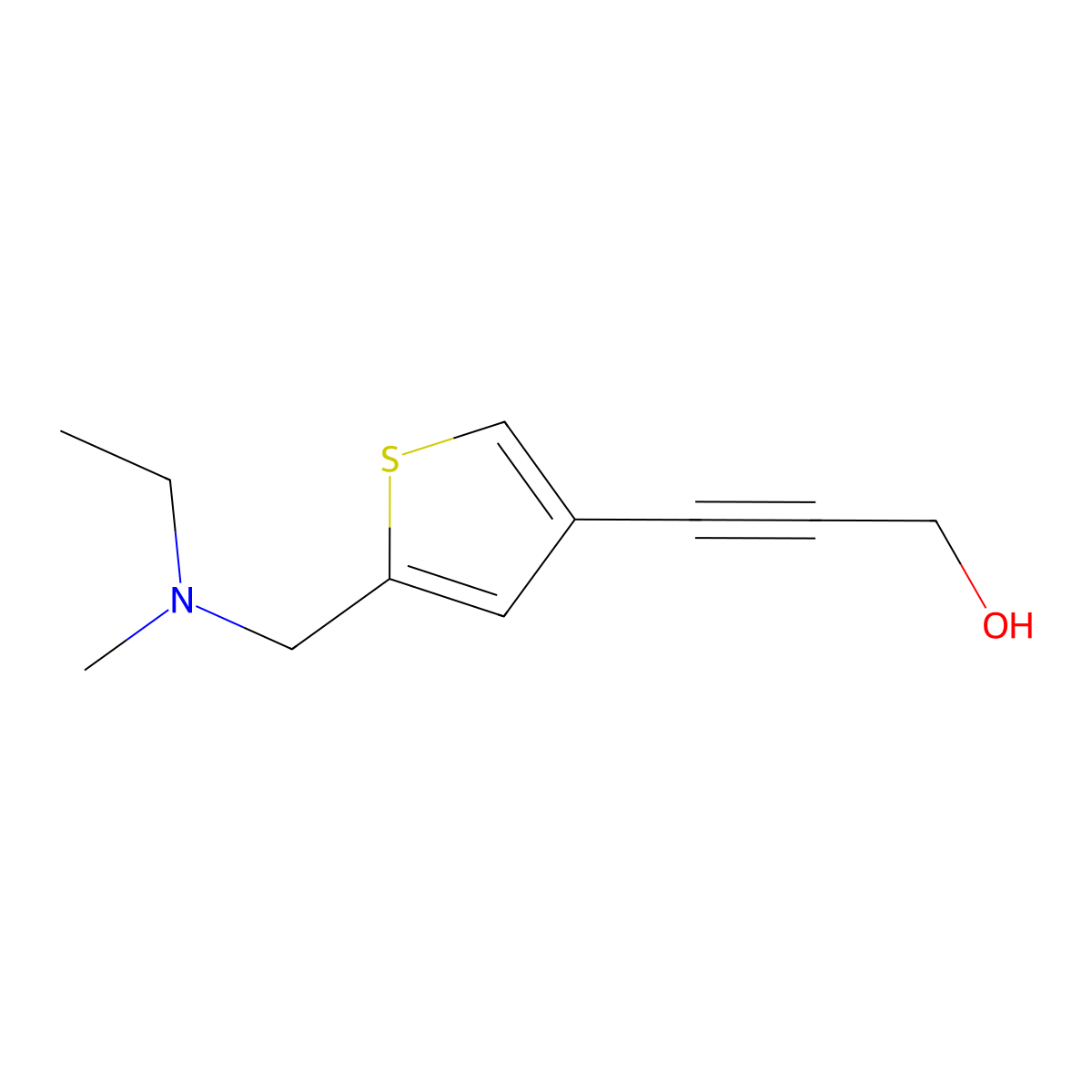 3-(5-((Ethyl(methyl)amino)methyl)thiophen-3-yl)prop-2-yn-1-ol molecular structure, CAS 1248065-84-0