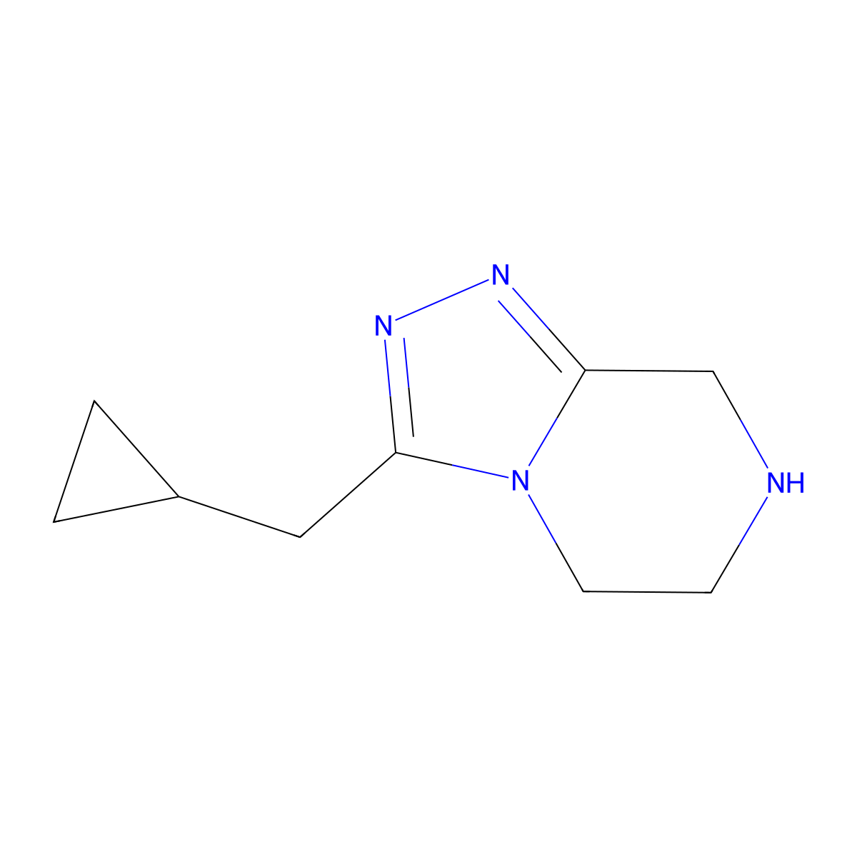 3-(cyclopropylmethyl)-5H,6H,7H,8H-[1,2,4]triazolo[4,3-a]pyrazine molecular structure, CAS 1248069-25-1