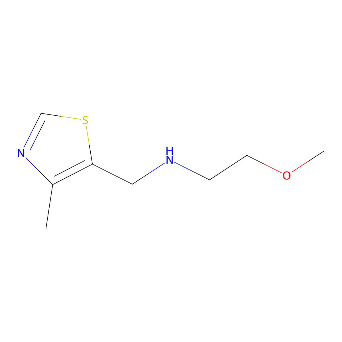 (2-Methoxyethyl)[(4-methyl-1,3-thiazol-5-yl)methyl]amine molecular structure, CAS 1248069-31-9