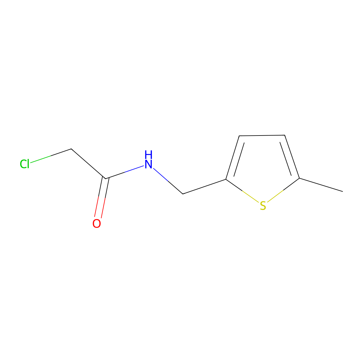 2-chloro-N-[(5-methylthiophen-2-yl)methyl]acetamide molecular structure, CAS 1248069-94-4