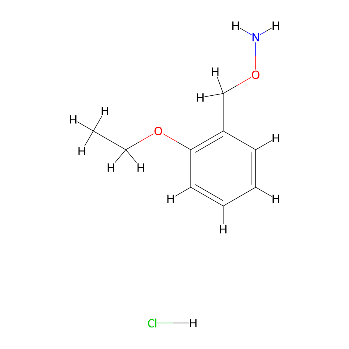 O-[(2-ethoxyphenyl)methyl]hydroxylamine hydrochloride molecular structure, CAS 124807-60-9