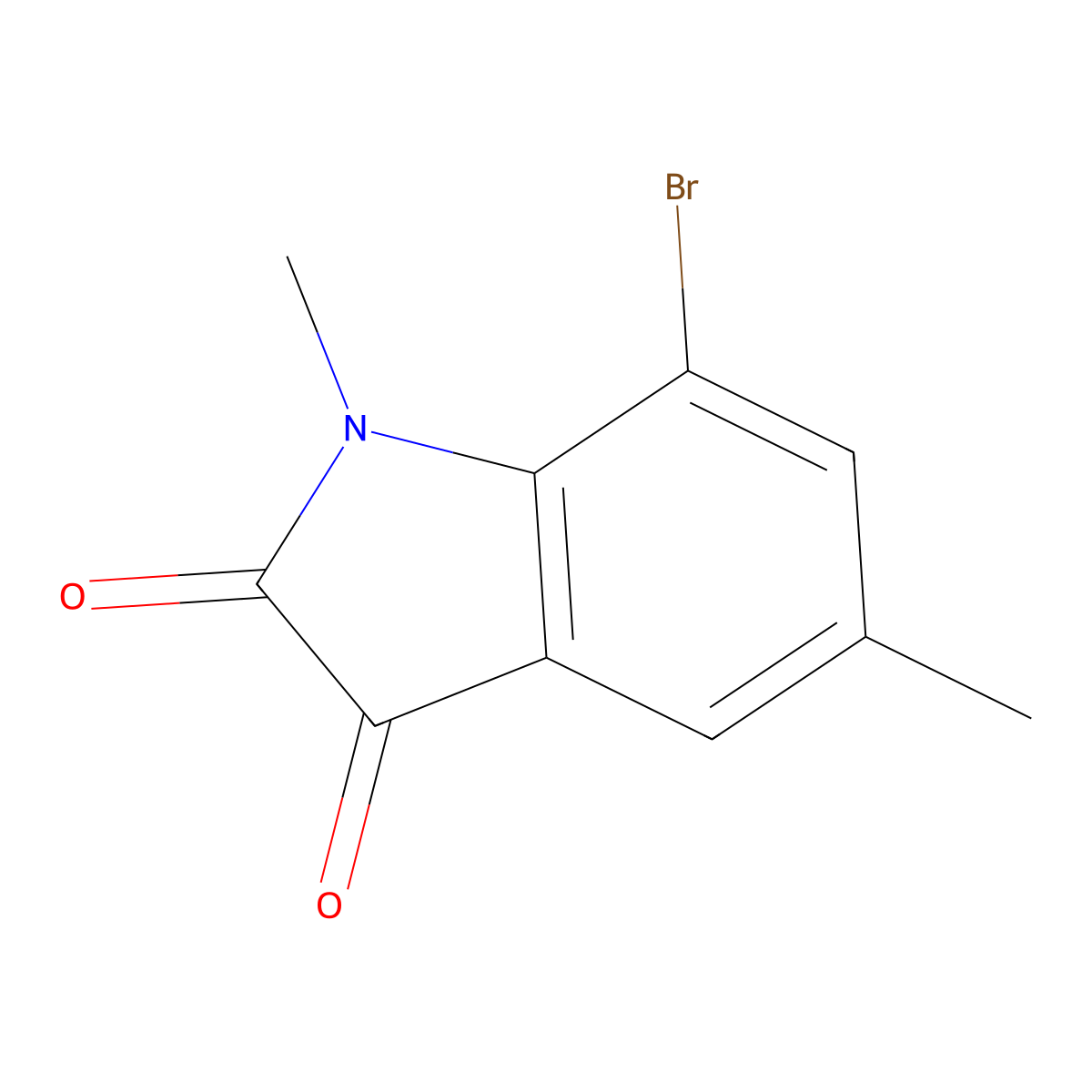 7-bromo-1,5-dimethyl-1H-indole-2,3-dione molecular structure, CAS 124807-89-2