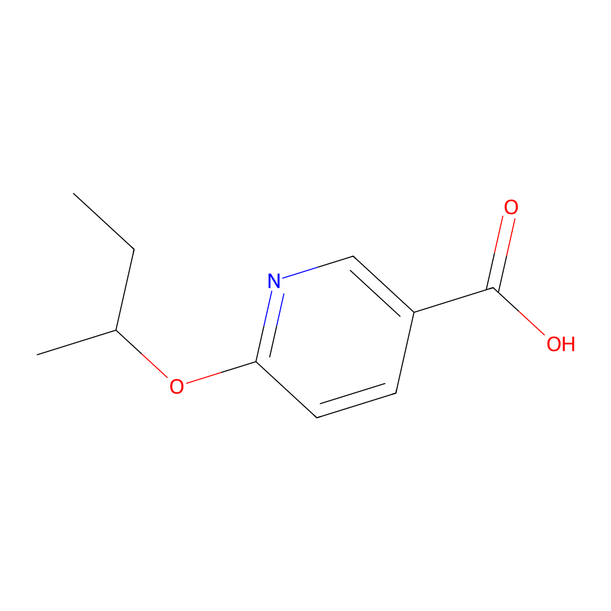 6-(1-Methylpropoxy)-3-pyridinecarboxylic acid molecular structure, CAS 1248071-18-2