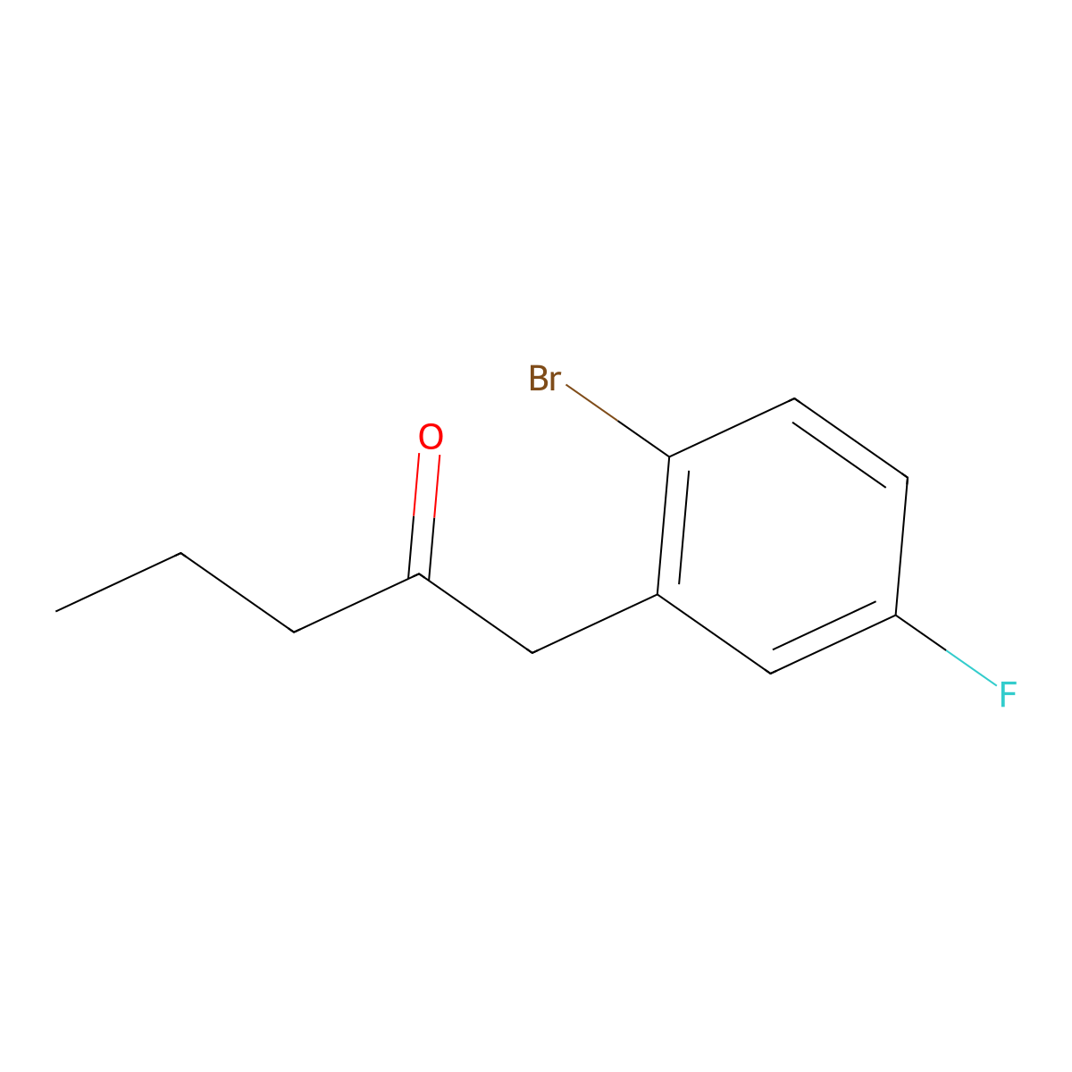 1-(2-Bromo-5-fluorophenyl)pentan-2-one molecular structure, CAS 1248072-66-3