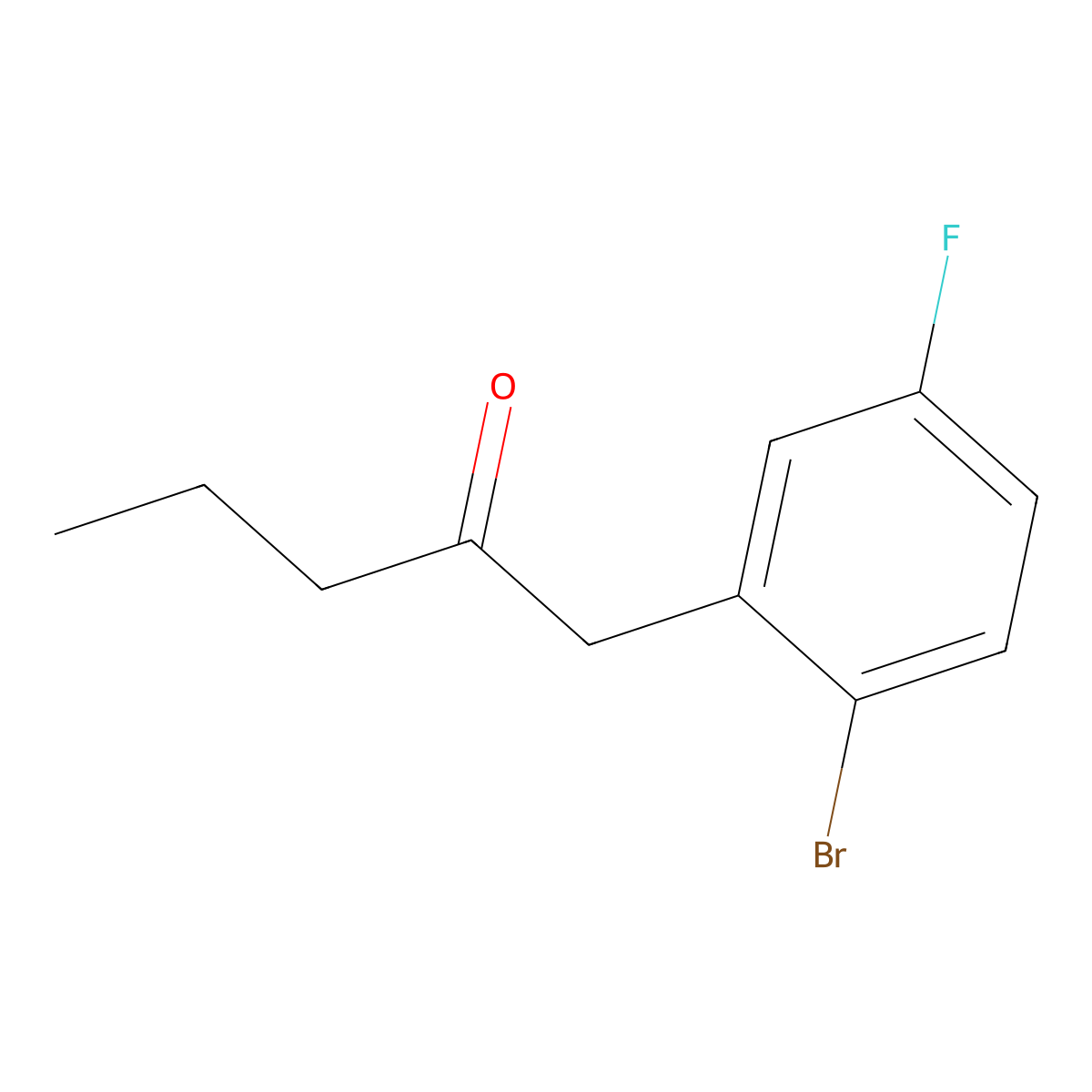 1-(2-Bromo-5-fluorophenyl)pentan-2-one molecular structure, CAS 1248072-66-3