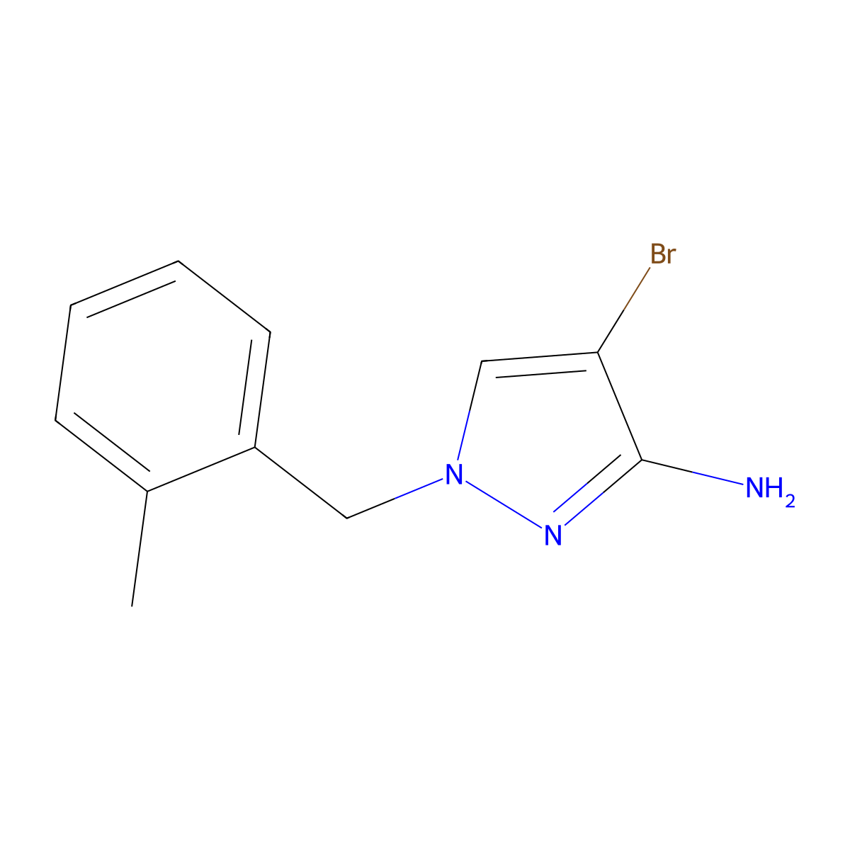 4-Bromo-1-(2-methylbenzyl)-1h-pyrazol-3-amine molecular structure, CAS 1248073-29-1