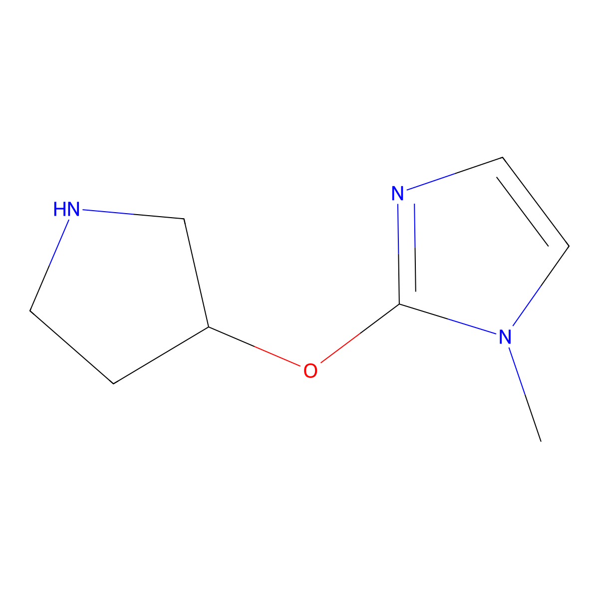 1-Methyl-2-(pyrrolidin-3-yloxy)-1h-imidazole molecular structure, CAS 1248074-41-0
