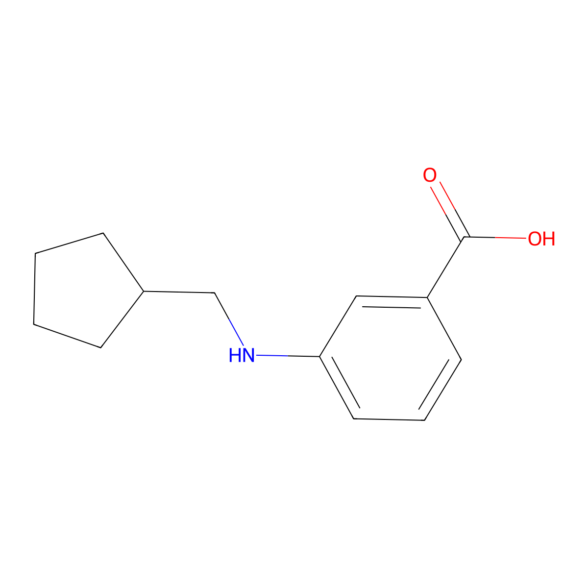 3-[(Cyclopentylmethyl)amino]benzoic acid molecular structure, CAS 1248075-08-2
