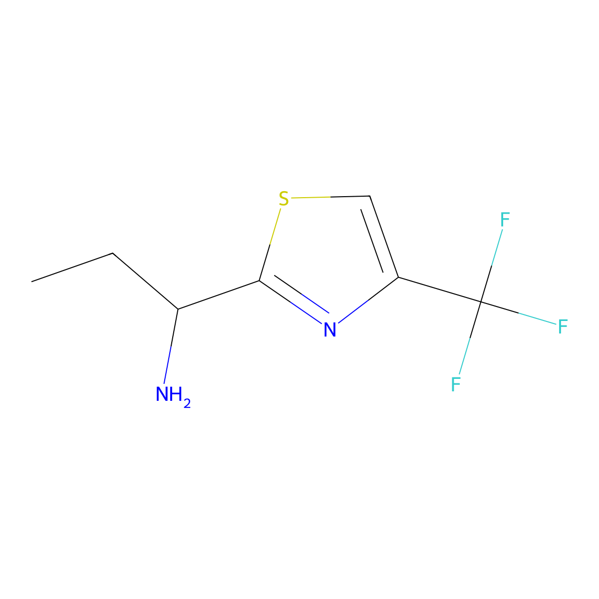 1-(4-(Trifluoromethyl)-1,3-thiazol-2-yl)propan-1-amine molecular structure, CAS 1248076-55-2
