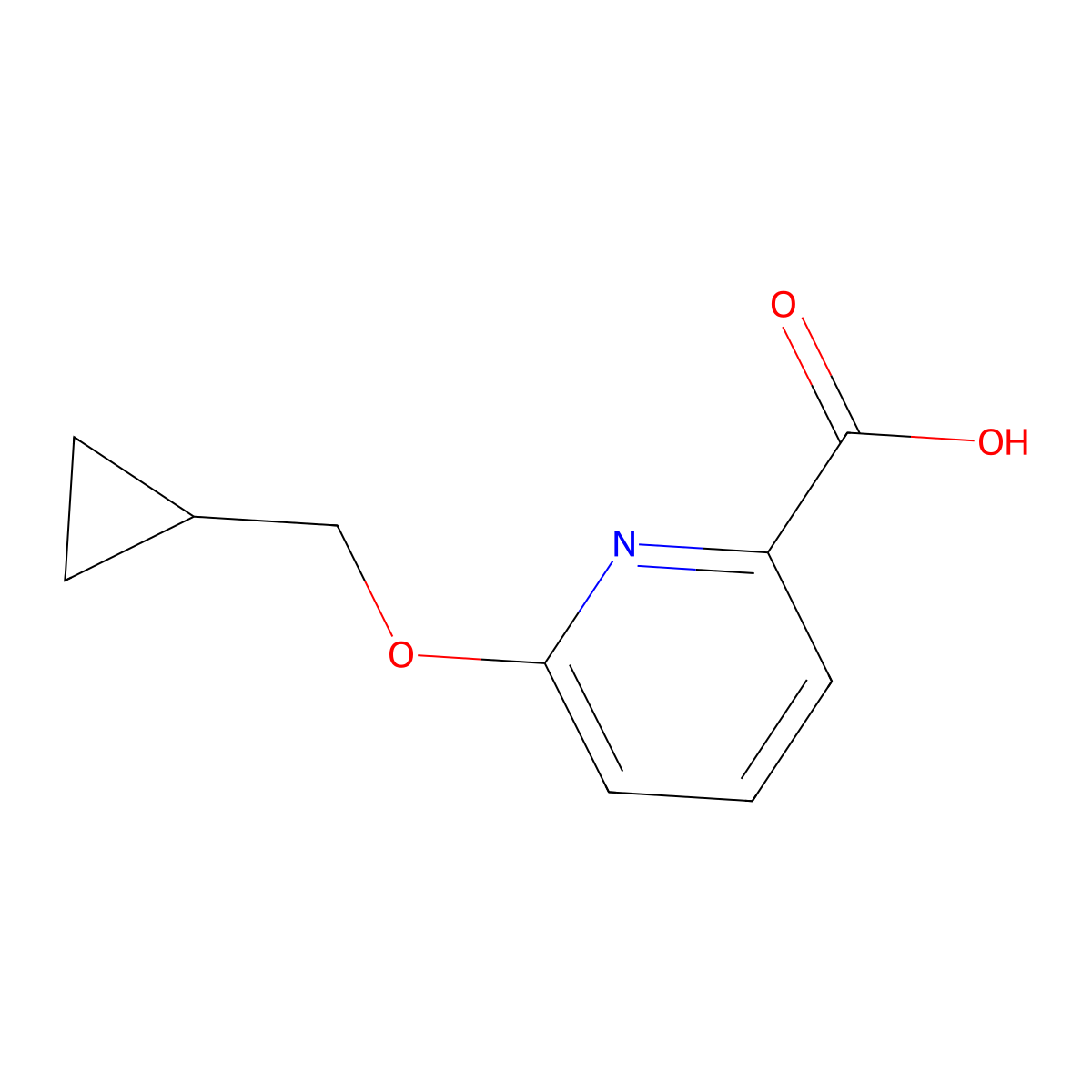 6-(Cyclopropylmethoxy)pyridine-2-carboxylic acid molecular structure, CAS 1248077-05-5
