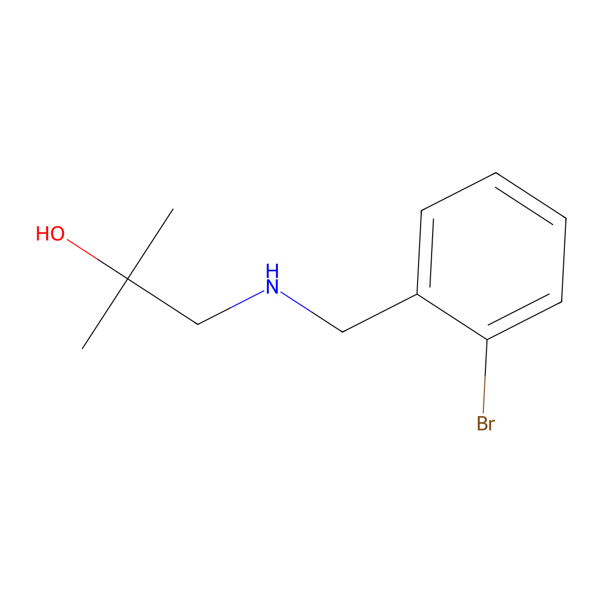 1-{[(2-Bromophenyl)methyl]amino}-2-methylpropan-2-ol molecular structure, CAS 1248078-86-5
