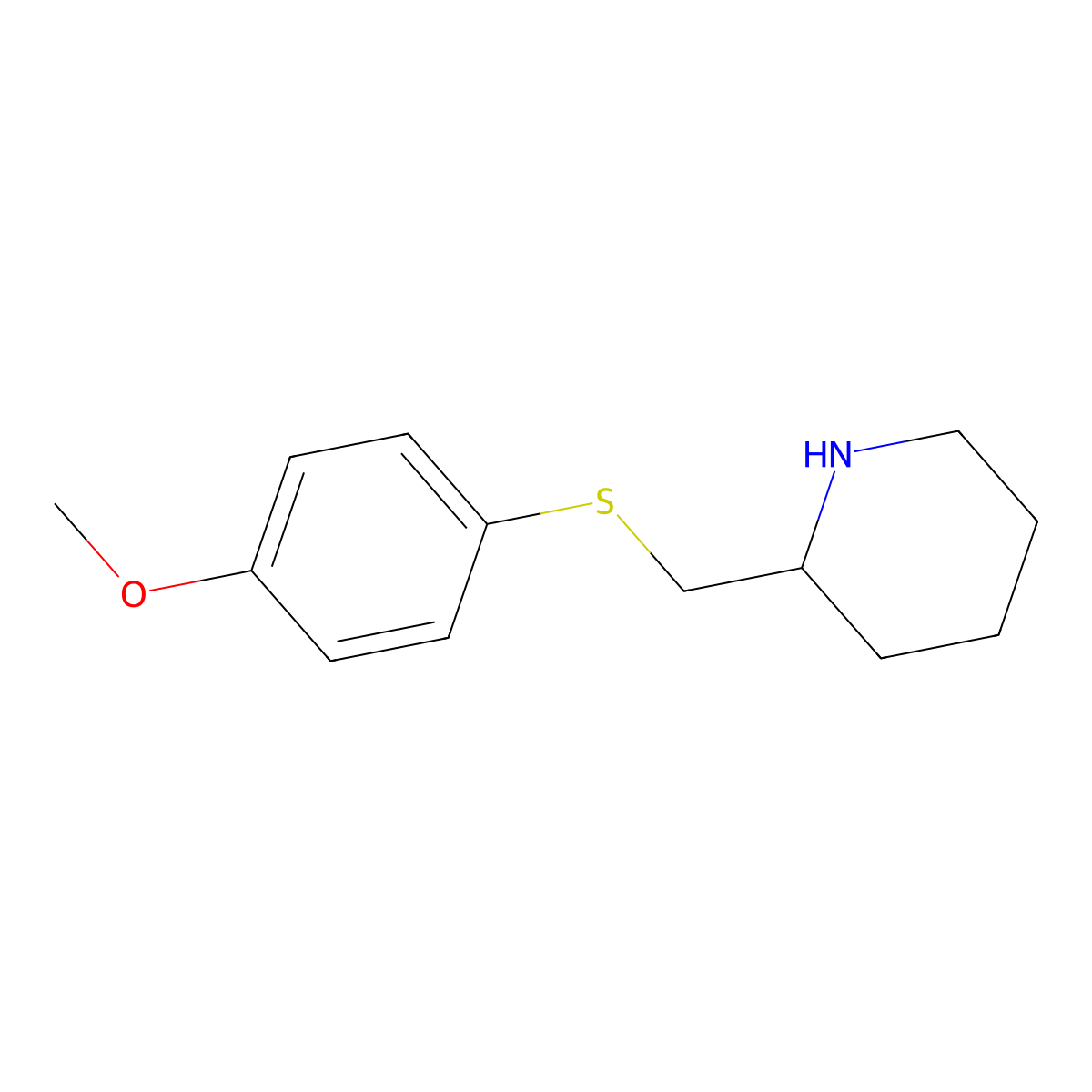 2-{[(4-Methoxyphenyl)sulfanyl]methyl}piperidine molecular structure, CAS 1248080-55-8