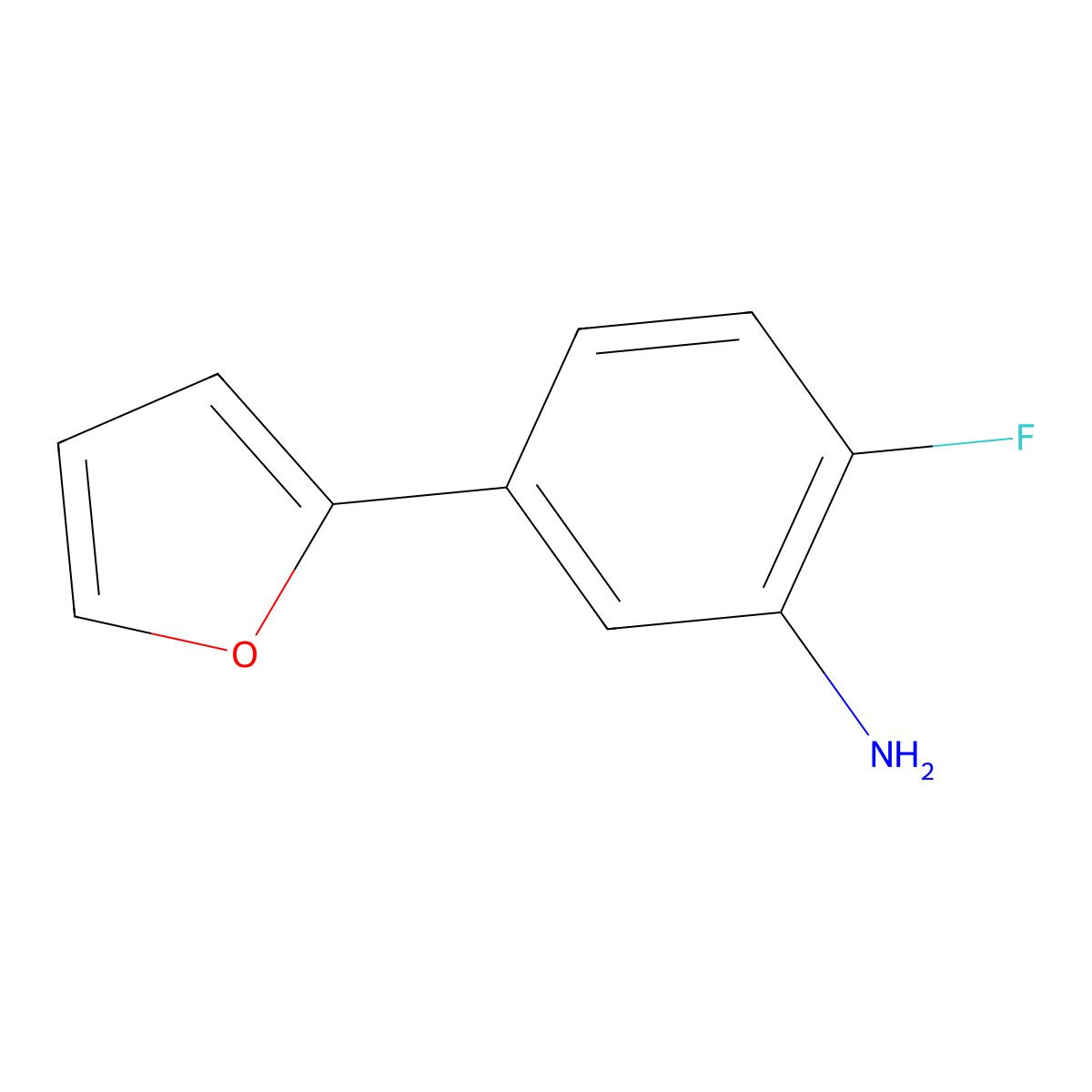 2-Fluoro-5-(furan-2-yl)aniline molecular structure, CAS 1248081-28-8
