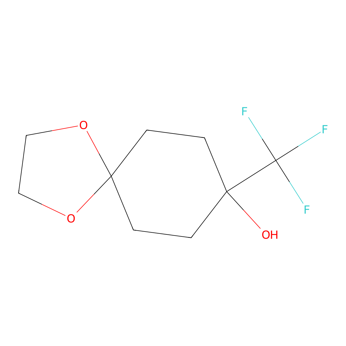 8-(Trifluoromethyl)-1,4-dioxaspiro[4.5]decan-8-ol molecular structure, CAS 1248081-37-9