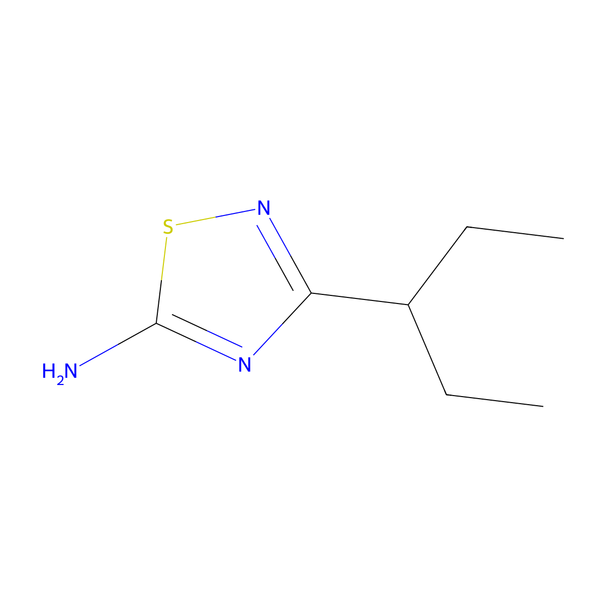3-Pentan-3-yl-1,2,4-thiadiazol-5-amine molecular structure, CAS 1248081-76-6