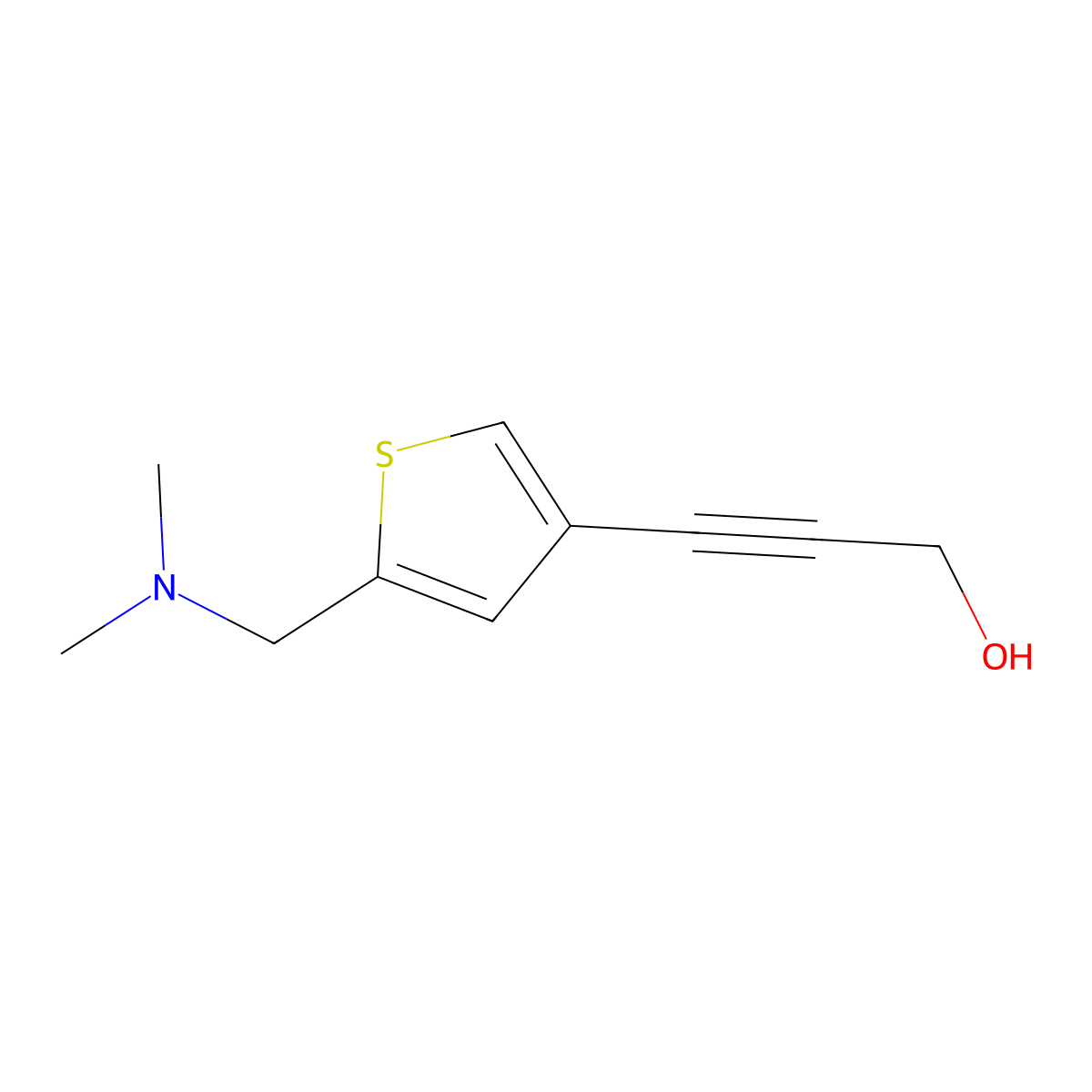 3-(5-((Dimethylamino)methyl)thiophen-3-yl)prop-2-yn-1-ol molecular structure, CAS 1248081-95-9