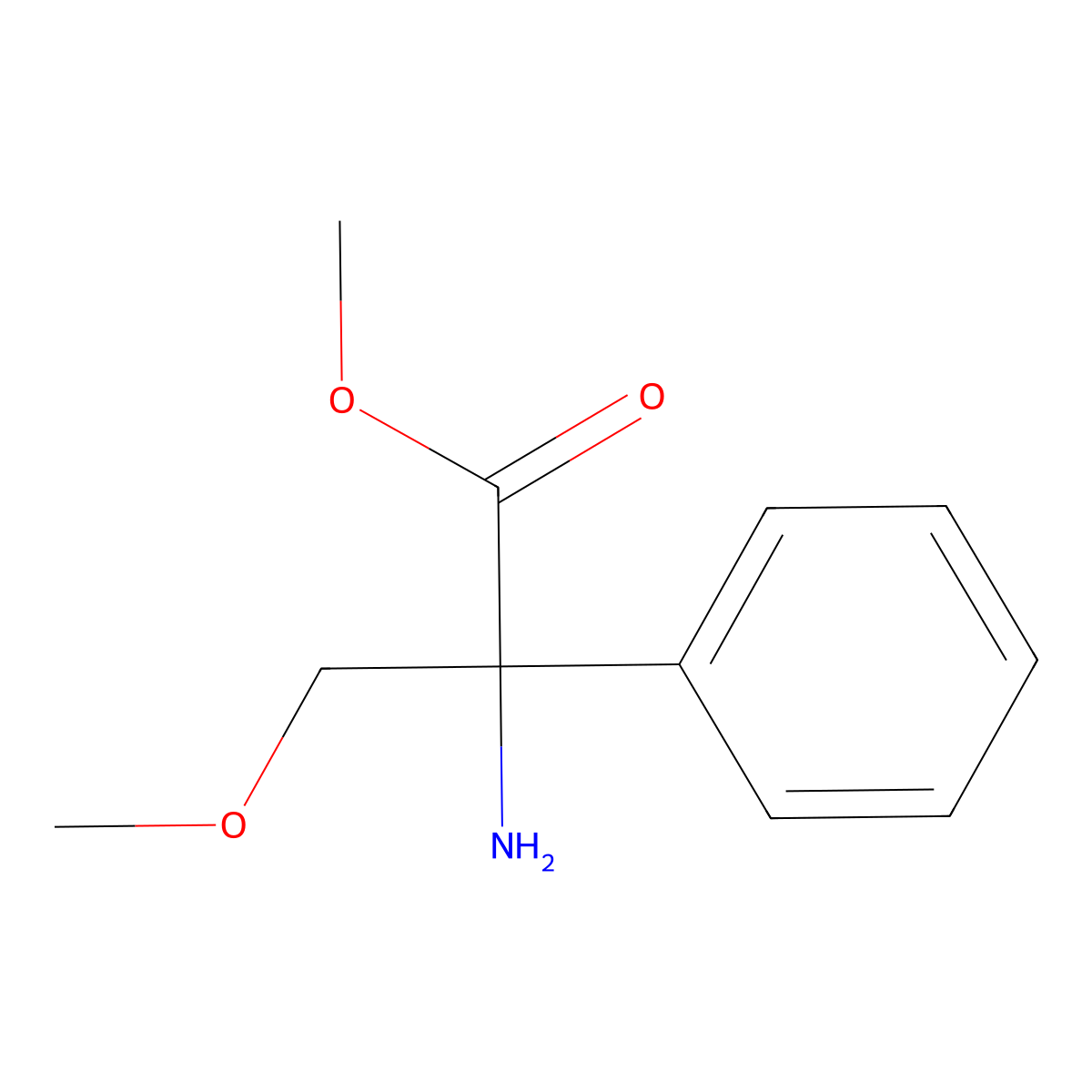 Methyl 2-amino-3-methoxy-2-phenylpropanoate molecular structure, CAS 1248082-17-8
