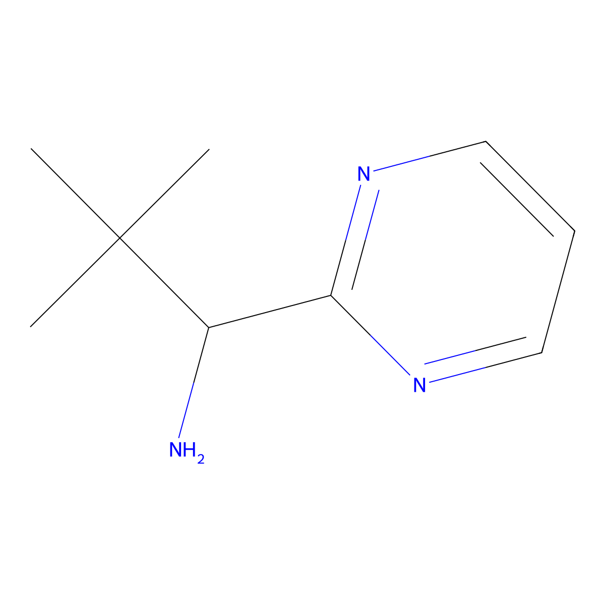 2,2-Dimethyl-1-(pyrimidin-2-yl)propan-1-amine molecular structure, CAS 1248084-64-1