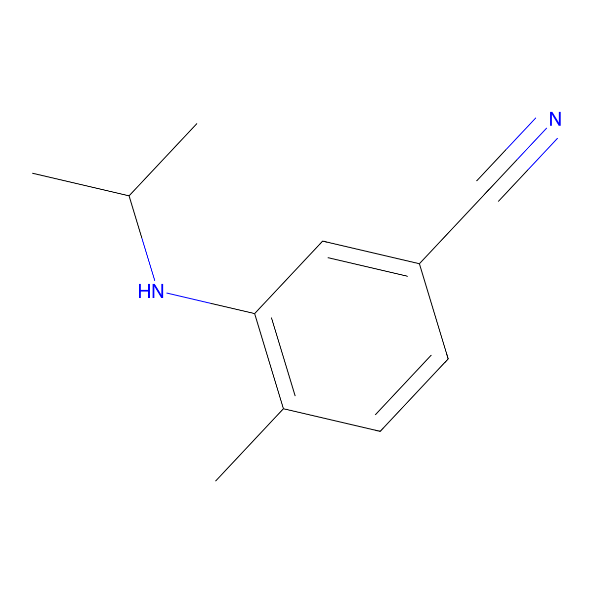 4-Methyl-3-[(propan-2-yl)amino]benzonitrile molecular structure, CAS 1248084-93-6