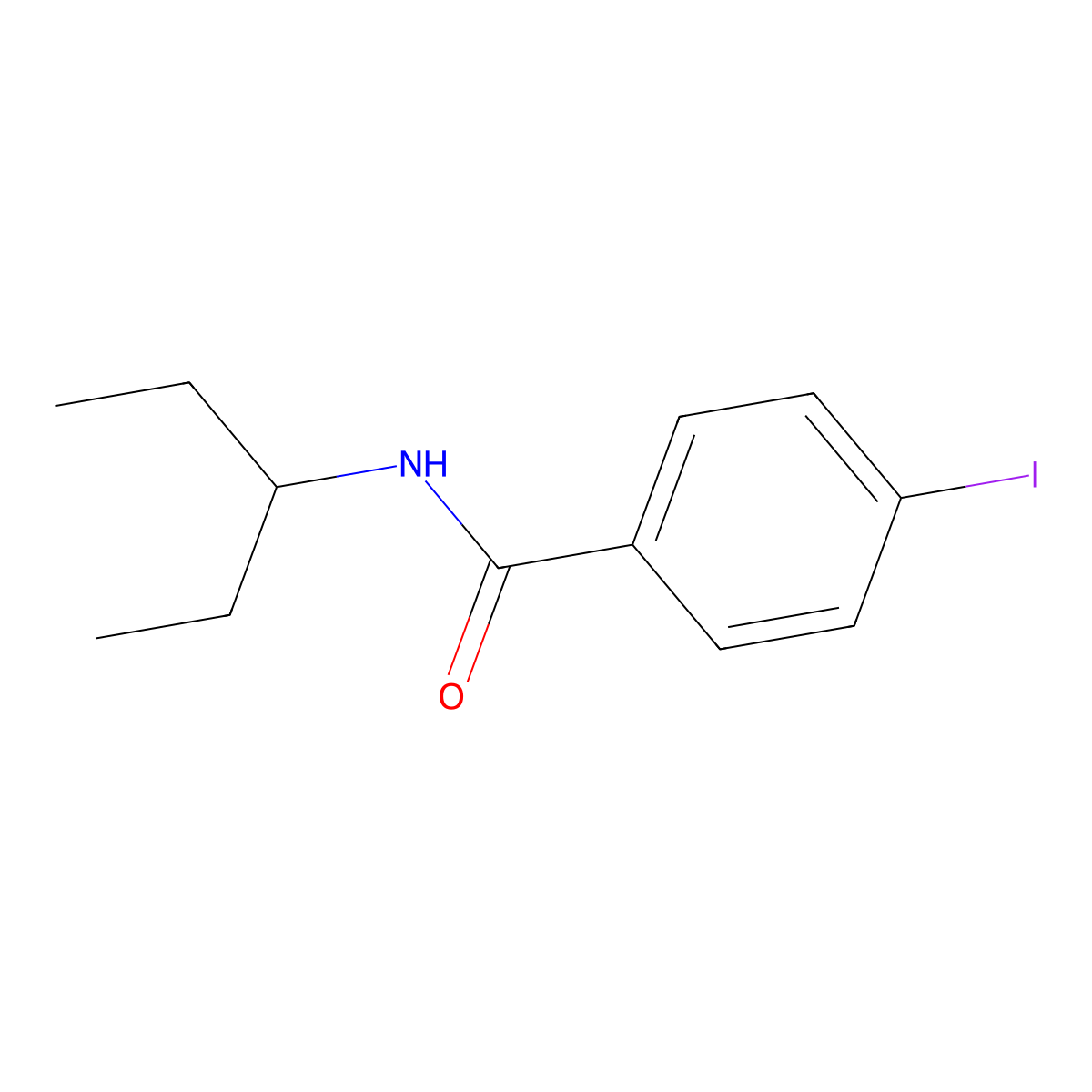 4-iodo-N-(pentan-3-yl)benzamide molecular structure, CAS 1248085-00-8