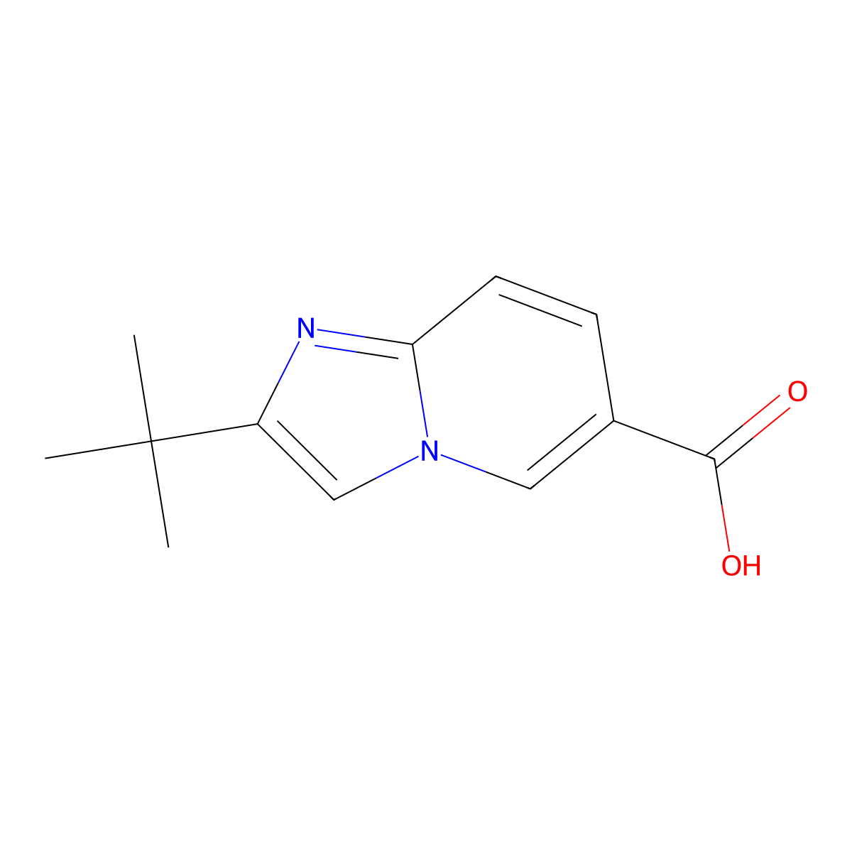 2-Tert-butylimidazo[1,2-a]pyridine-6-carboxylic acid molecular structure, CAS 1248085-24-6