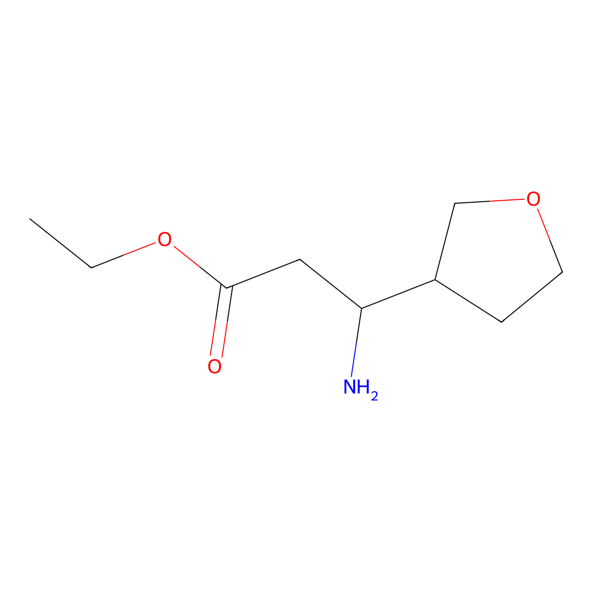 Ethyl 3-amino-3-(oxolan-3-yl)propanoate molecular structure, CAS 1248087-51-5
