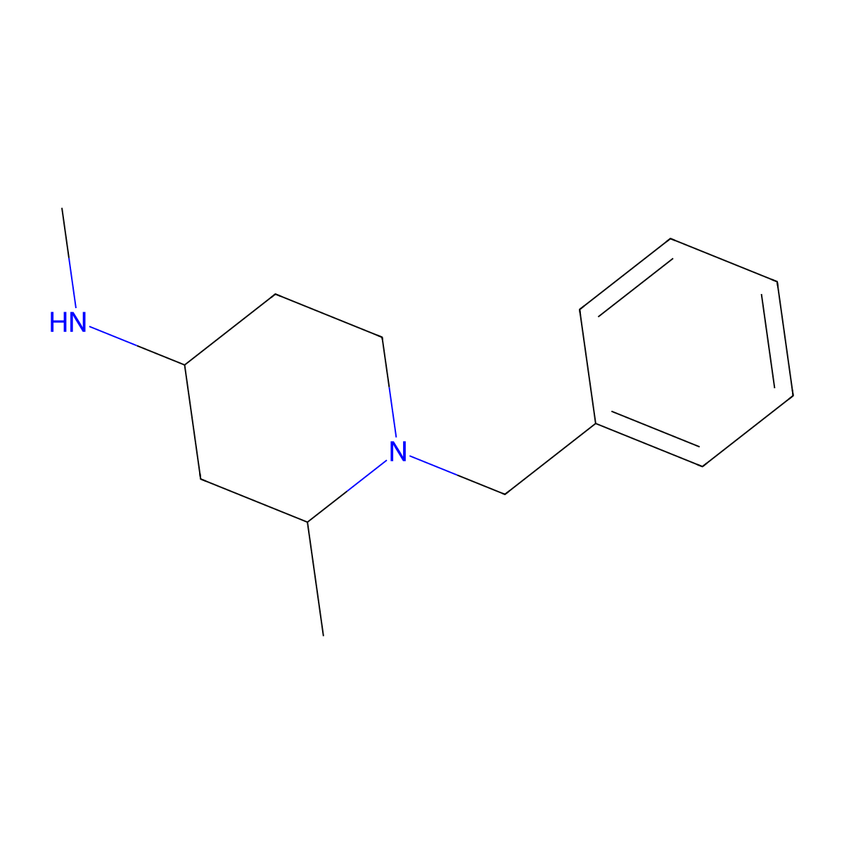 1-benzyl-N,2-dimethylpiperidin-4-amine molecular structure, CAS 1248088-14-3