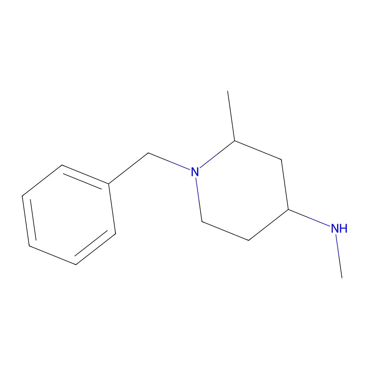 1-benzyl-N,2-dimethylpiperidin-4-amine molecular structure, CAS 1248088-14-3