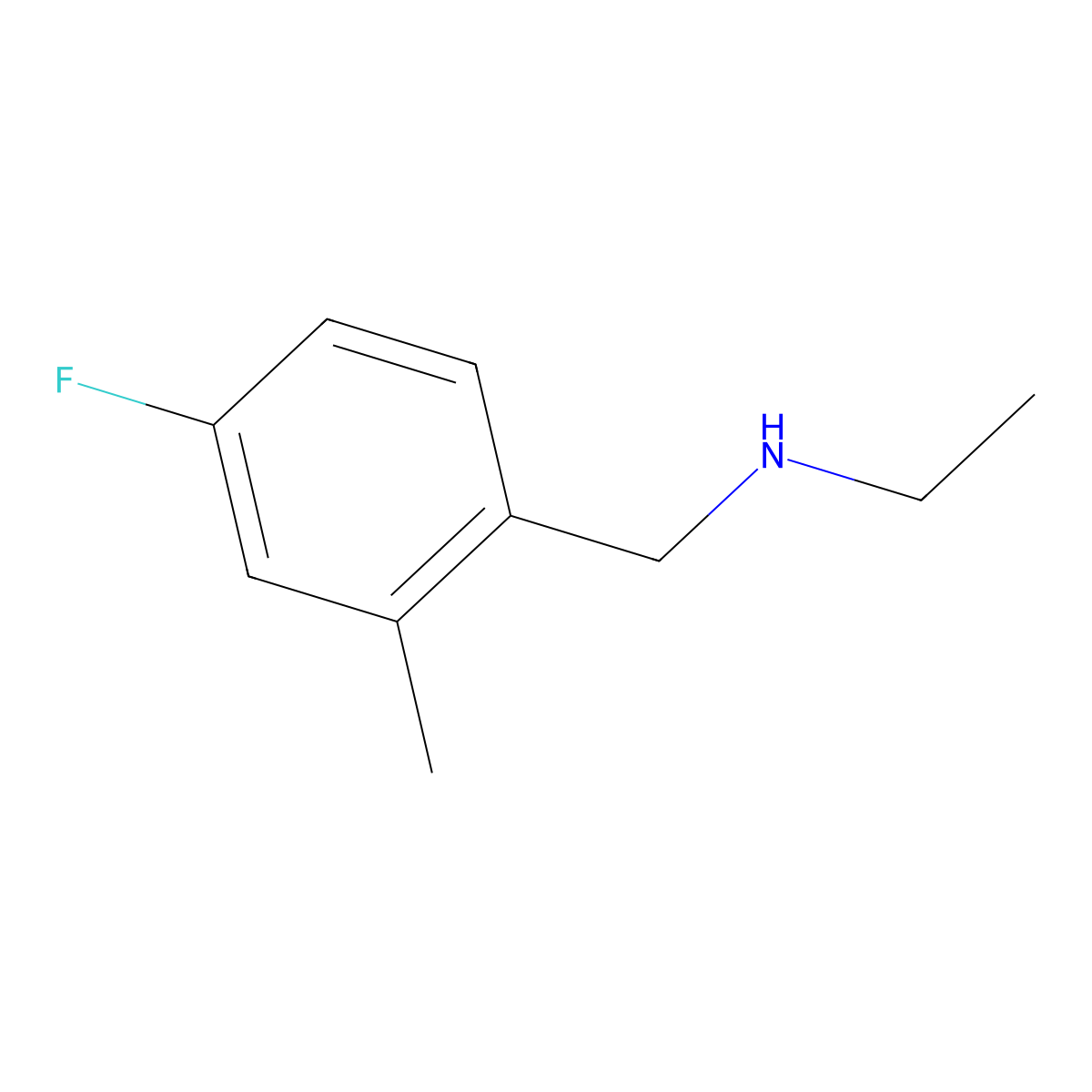 Ethyl[(4-fluoro-2-methylphenyl)methyl]amine molecular structure, CAS 1248091-26-0
