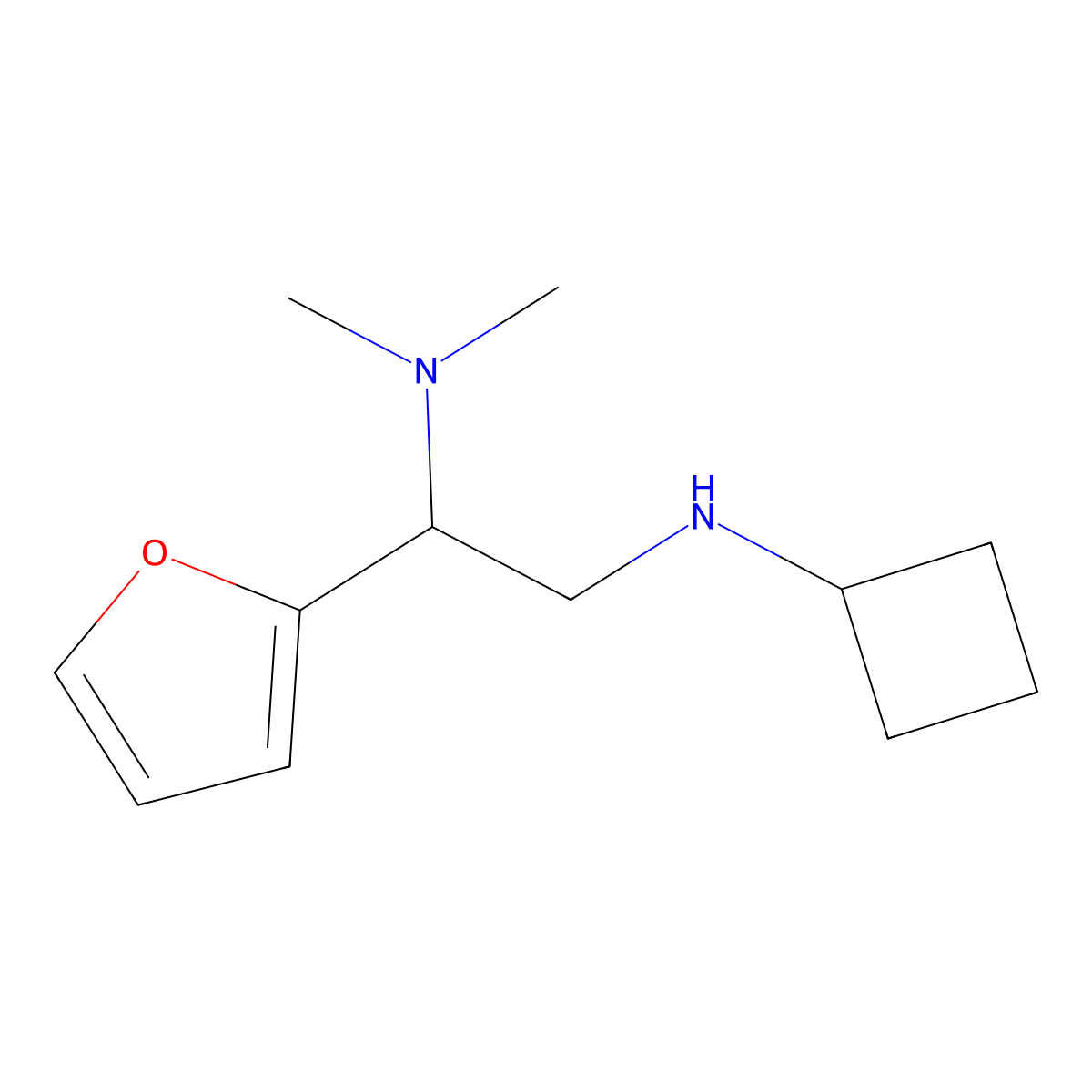 N-[2-(dimethylamino)-2-(furan-2-yl)ethyl]cyclobutanamine molecular structure, CAS 1248094-52-1