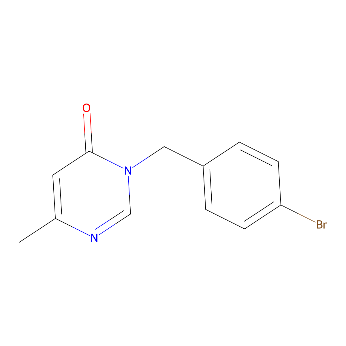 3-[(4-Bromophenyl)methyl]-6-methyl-3,4-dihydropyrimidin-4-one molecular structure, CAS 1248095-13-7